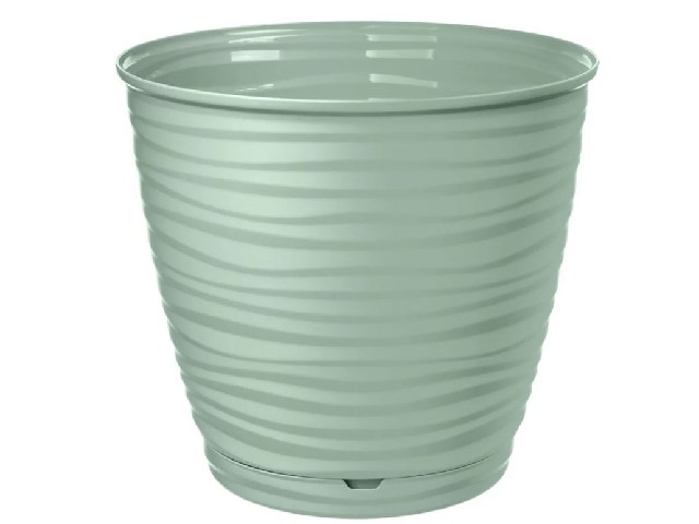 Горшок для цветов Saffron 1,5 л с поддоном (светло-зеленый)